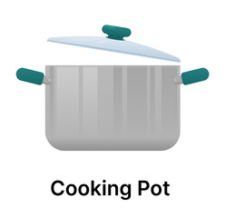 cooking pot illustration, isolated on white background 