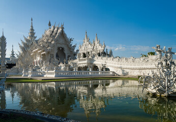 Wat Rong Khun or White Temple. It is the most important travel destination in Chiang Rai province. Northern Thailand