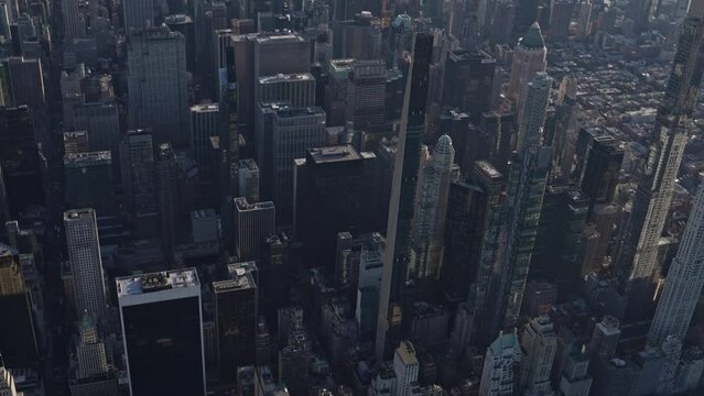 Aerial Video Flying Over Central Park And Midtown Manhattan