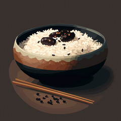 traditional rice bowl illustration