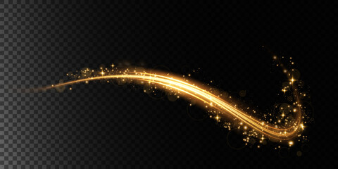 Abstract beautiful light background. Magic sparks on a dark background. Mystical speed stripes, glitter effect. Shine of cosmic rays. Neon lines of speed and fast wind. Glow effect, powerful energy.