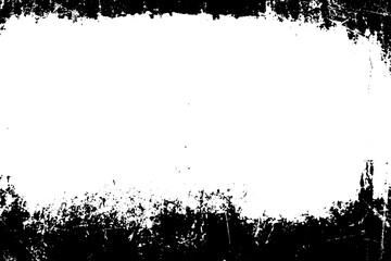 Grunge border vector texture background. Abstract frame overlay. Dirty and damaged backdrop. Vector graphic illustration with transparent white. EPS10.