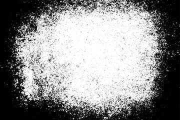 Grunge border vector texture background. Abstract frame overlay. Dirty and damaged backdrop. Vector graphic illustration with transparent white. EPS10.