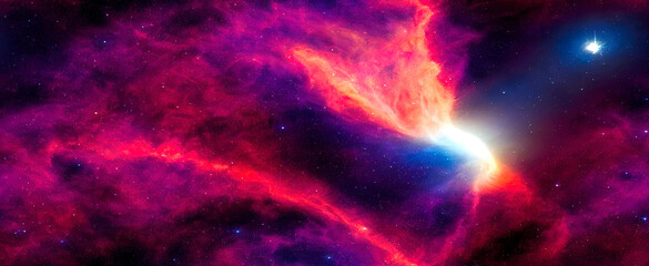 space galaxy, nebula in outer space, planets and stars