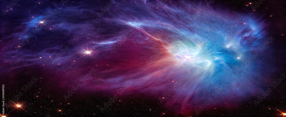 Canvas Prints nebula and stars in night sky. panoramic space background.