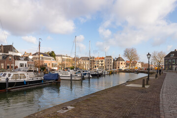 Harbor in the Dutch old town of Dordrecht.