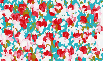 minimal line art flowers background design