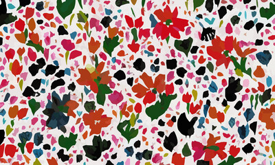 minimal line art flowers background design