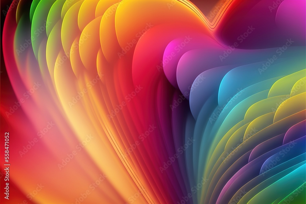 Aufkleber a multicolored abstract background with a heart shaped object in the middle of the image and the col
