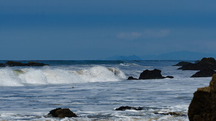 El Matador Beach along the East Pacific Coast Highway in Malibu California. The beach is a...