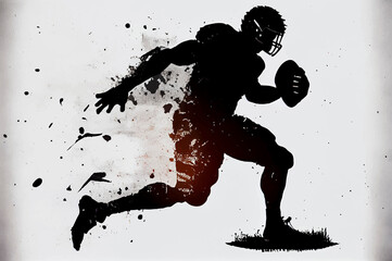 silhouette of a football player. American footballer © Fernando
