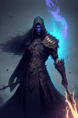 Obraz premium Magic warrior, dark fantasy, full body concept, game character, art illustration 