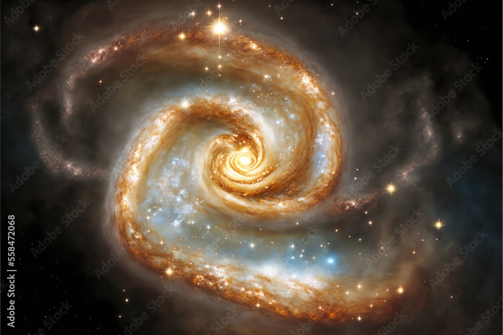 Aufkleber two spirally shaped objects in the middle of the night sky with stars in the background and a star c