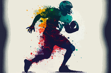 Fototapeta na wymiar colorful silhouette of a football player