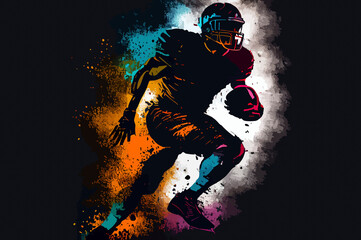 Fototapeta na wymiar colorful silhouette of a football player