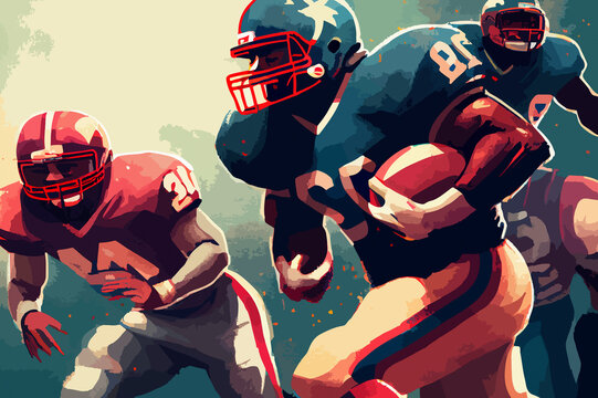 colorful silhouette of a football player
