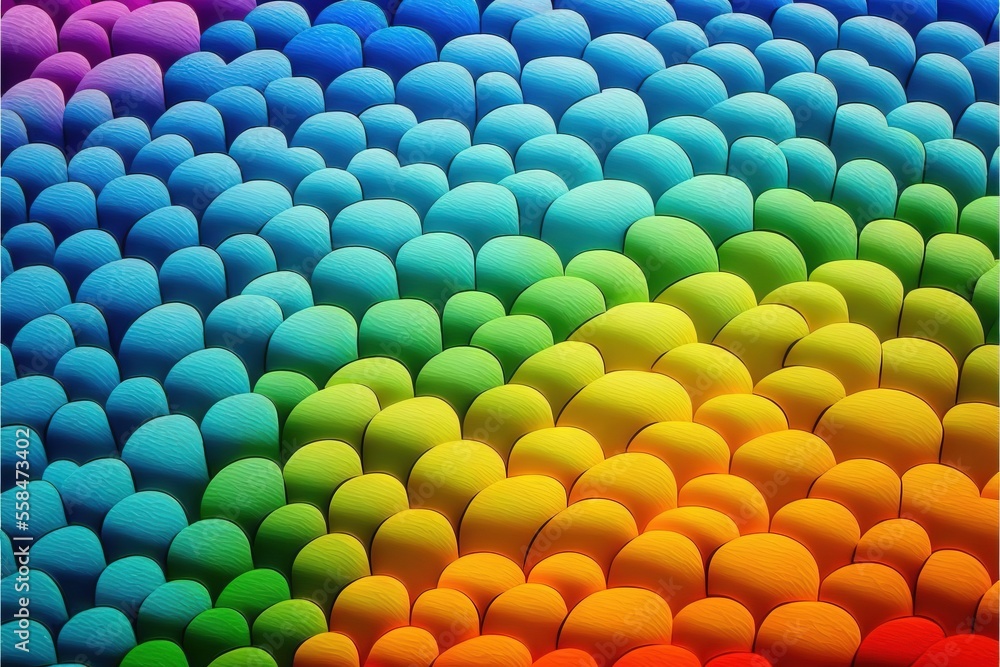 Poster a rainbow colored background with a lot of hearts on it's sides and a rainbow colored background wit
