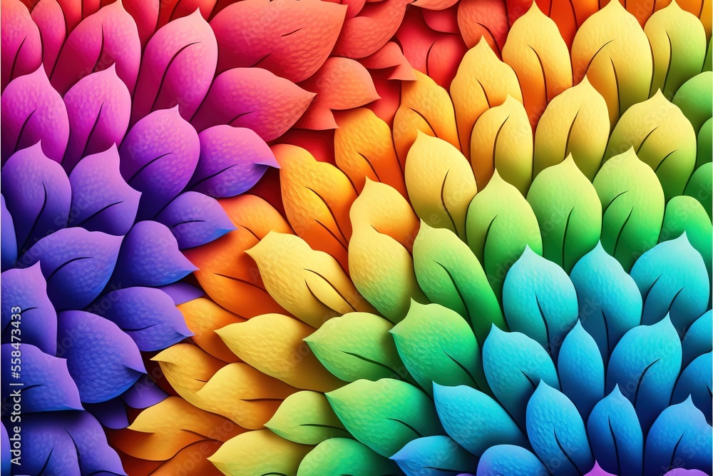 Poster a multicolored background with a flower like design in the center of the image and the colors of the