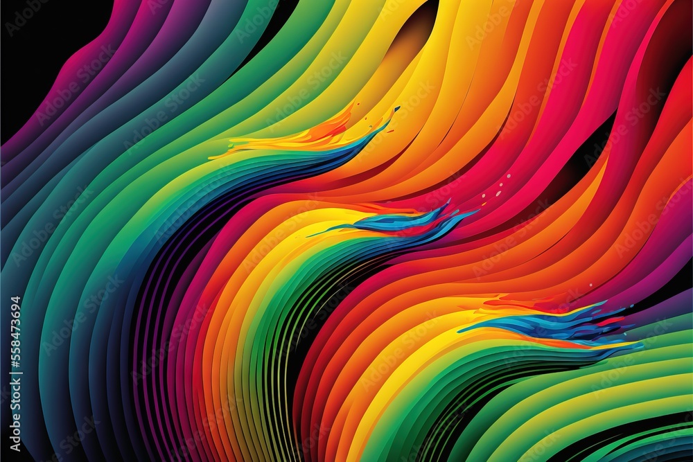 Poster a colorful abstract background with a black background and a black background with a multicolored wa