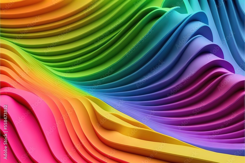 Poster a multicolored abstract background with wavy lines and curves of varying sizes and colors of differe
