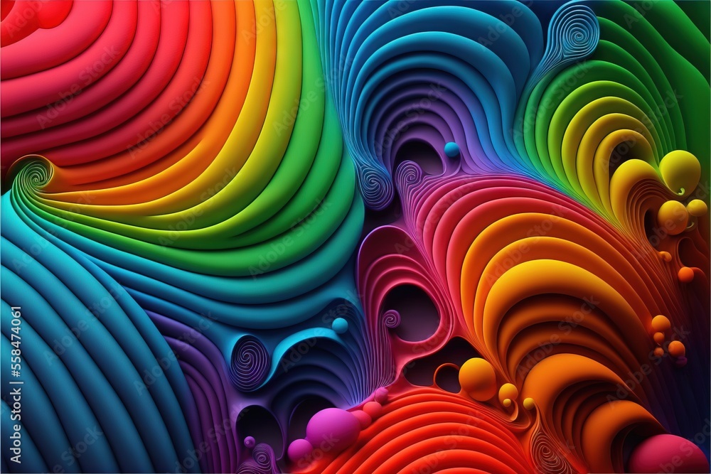 Poster a colorful abstract background with lots of different colors and shapes on it, including a spiral de