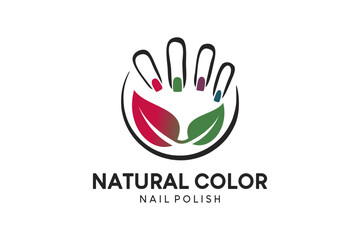 Nail polish logo design, nail care salon logo vector illustration for beauty lifestyle creative concept