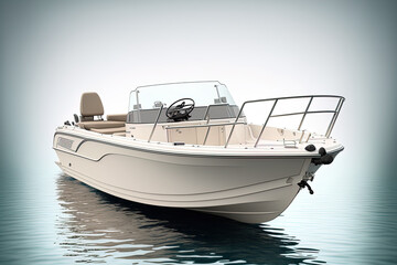 Fototapeta premium picture of a motorboat. Generative AI