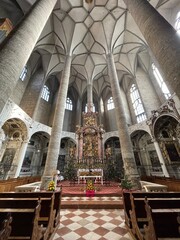 architecture of a beautiful old cathedral with decorative elements