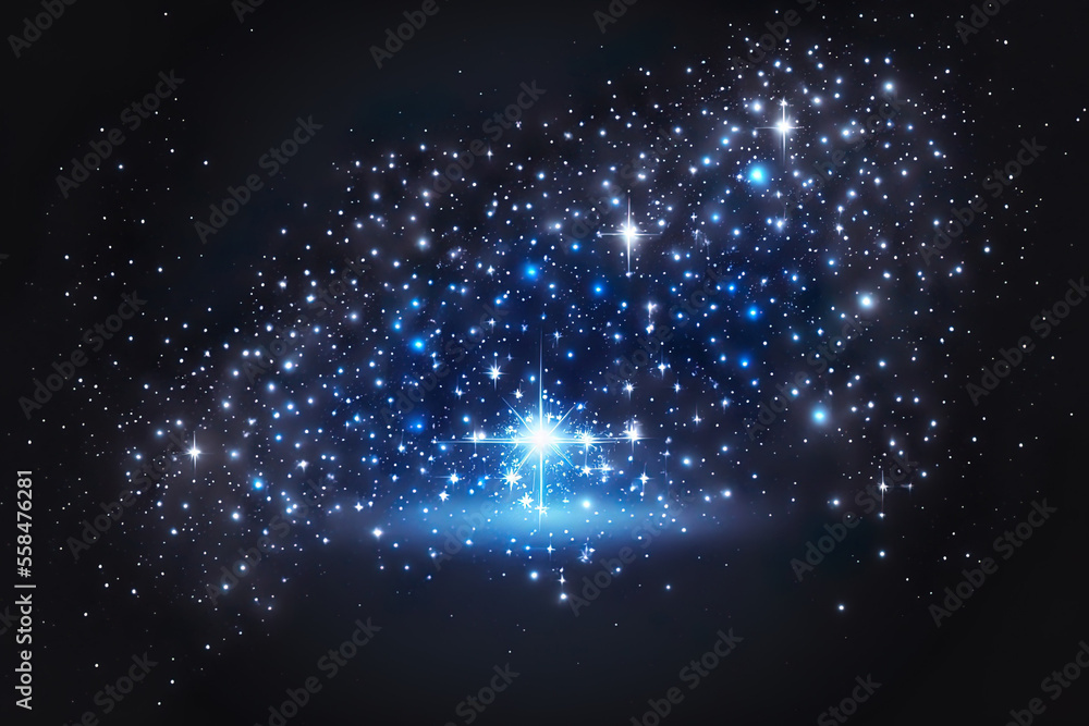 Poster background with a translucent starry sky. generative ai