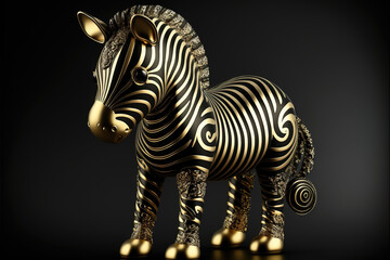 Close-up shot of gold zebra ornament