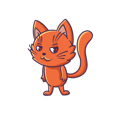 Cute cat character, hand drawn vector Illustration
