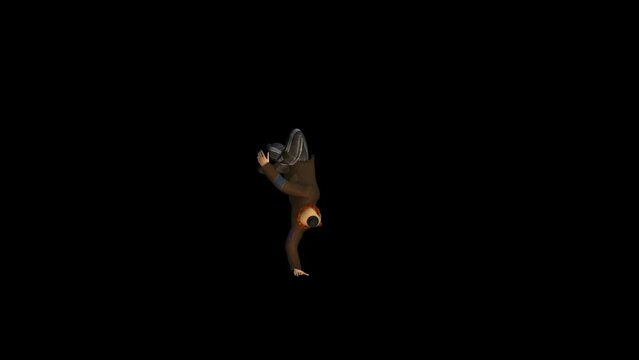 Scary Clown Dancer Transparent Alpha Video Animation
