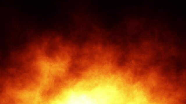 Seamless looping dark red dangerous fire flames copy space animation background. Conceptual.
