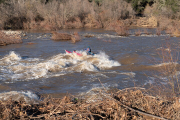 2023 New Year's Day AFtermath Flooding on the South Fork American River California, catarafter...