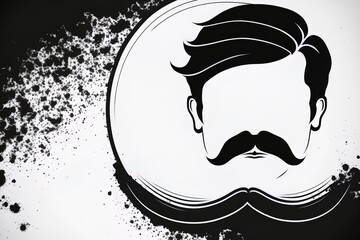 Background for a mustache symbol. Father, man, and masculine fashion element on white. Generative AI