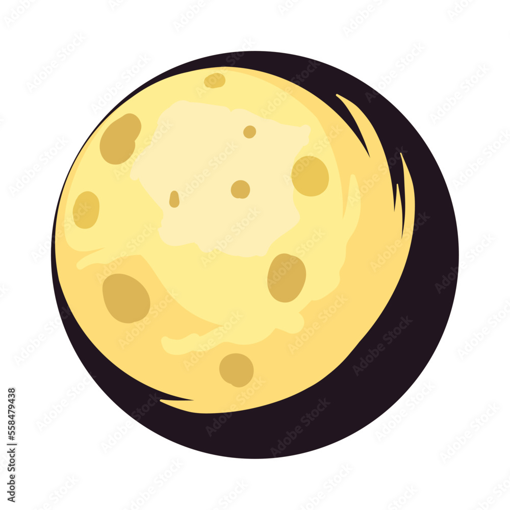 Poster flat gibbous moon design