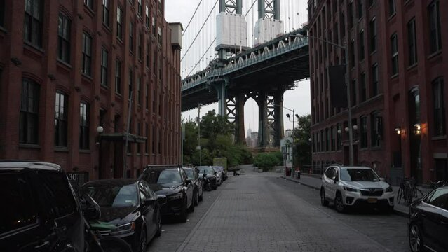 A View Of The Manhattan Bridge From Washington Street Brooklyn