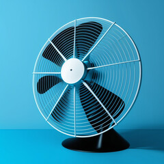 Fan. Concept of heat in summer. Generative AI.