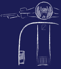 Italian scooter vector silhouette design