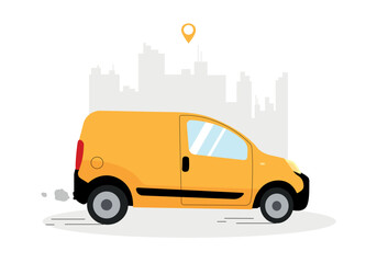 yellow van on the street © Oksana