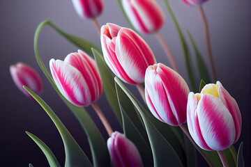 beautiful tulip garden illustration