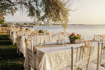Decorated Reception Table at the Seaside