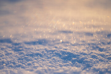 Naklejka premium Close-up of sparkling snow. Finland