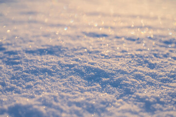 Close-up of sparkling snow. Finland