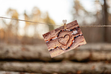 photo postcard on a string I love you