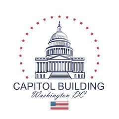 United States Capitol building isolated on white backgrpound