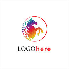 Fast Horse In Circle - Icon or Logo
