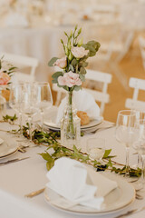 Table de réception fleurie