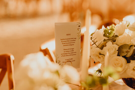 Présentation du menu pour le diner festif