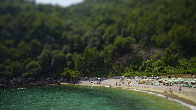 Sassolini beach coastline in Minturno, Italy.